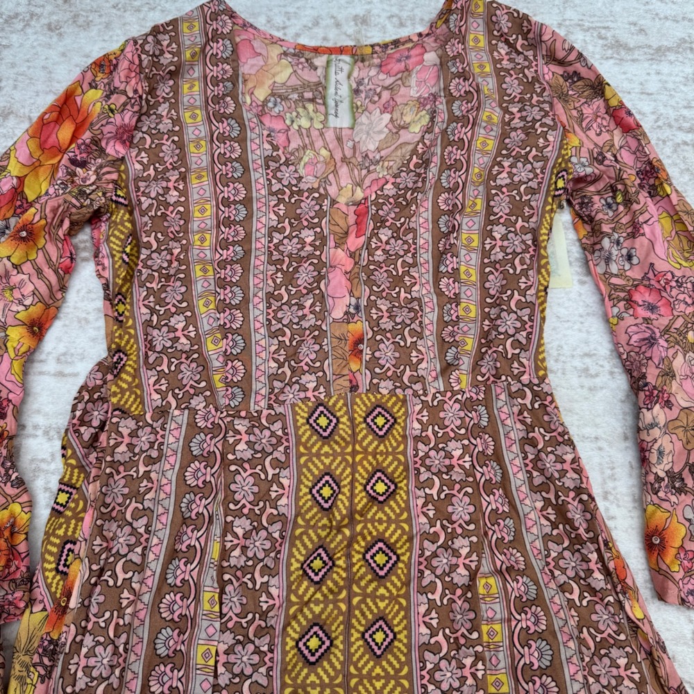 Aratta Silent Journey Floral Maxi Dress Size XS NWOT Boho Gypsy Hippie Whimsy - Picture 12 of 14